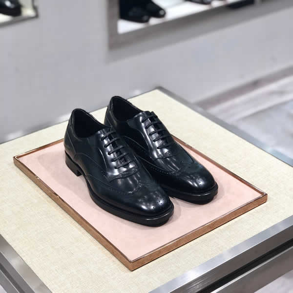 Prada Men casual Shoes Men Leather Top Quality Oxfords British Style Men Flats Dress Shoes Business Shoes